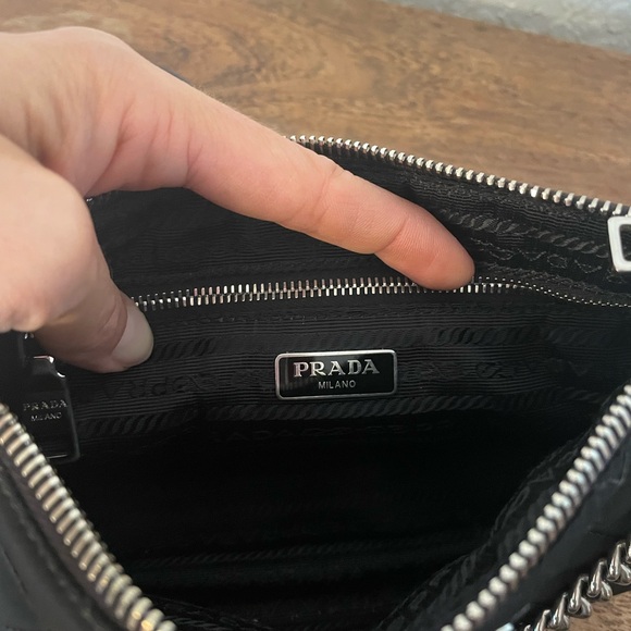 Prada Quilted Tessuto Nylon Chain Black Convertible Shoulder Bag - Picture 5 of 5